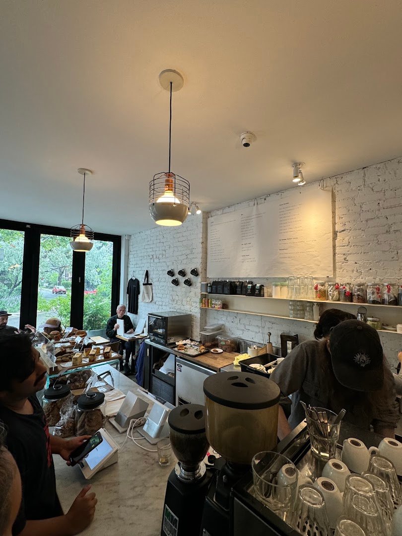 Interior of Contra Café, specialty coffee shop in Toronto