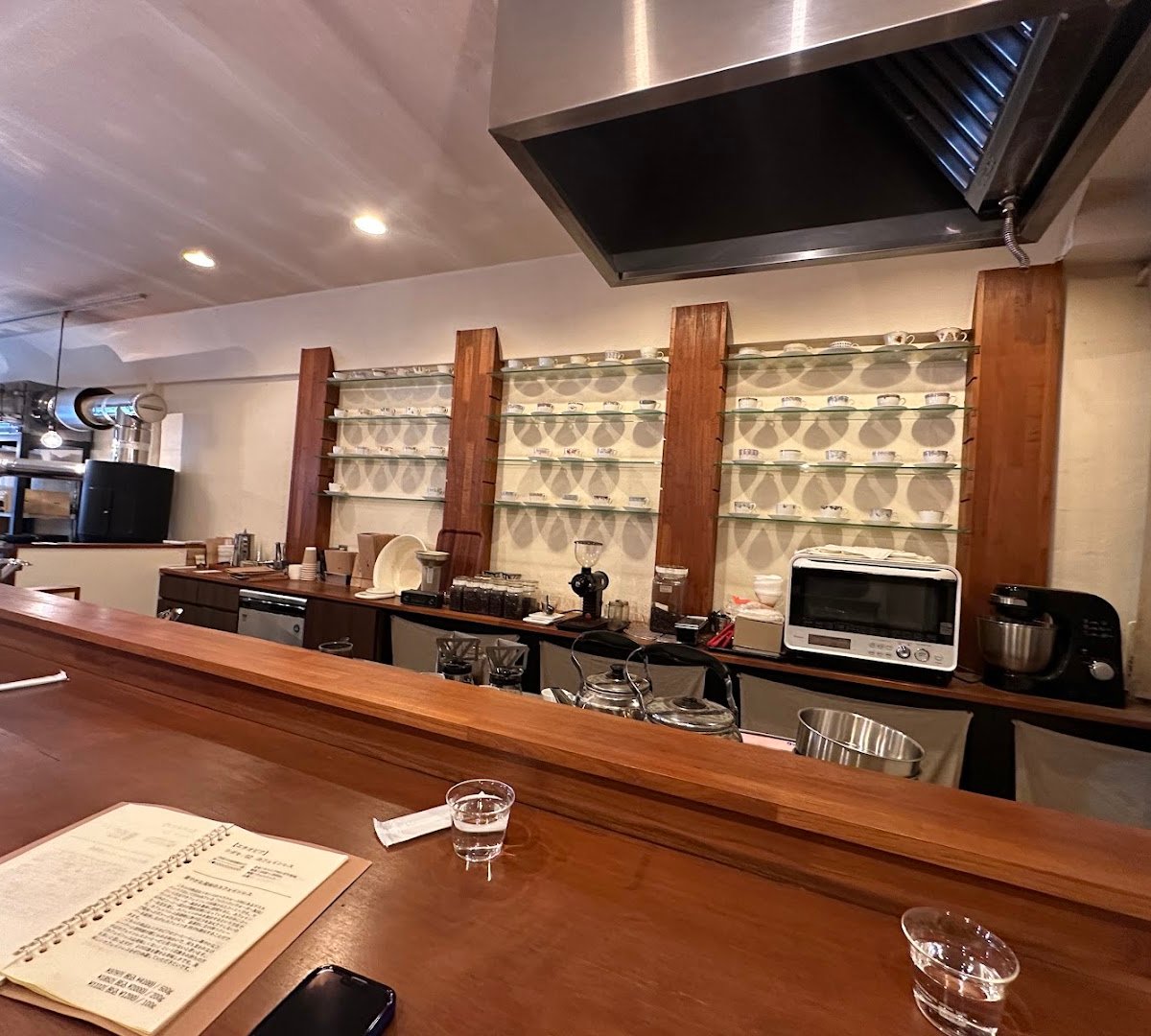 Interior of Monaca Coffee, specialty coffee shop in Osaka