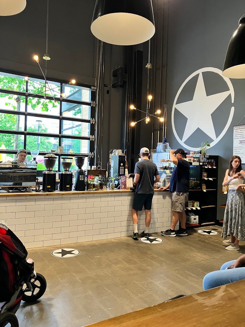 Interior of Rising Star Coffee Roasters, specialty coffee shop in Cleveland
