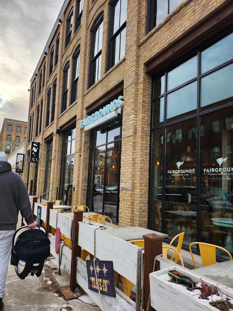 Storefront of Fairgrounds Craft Coffee and Tea, specialty coffee shop in Minneapolis