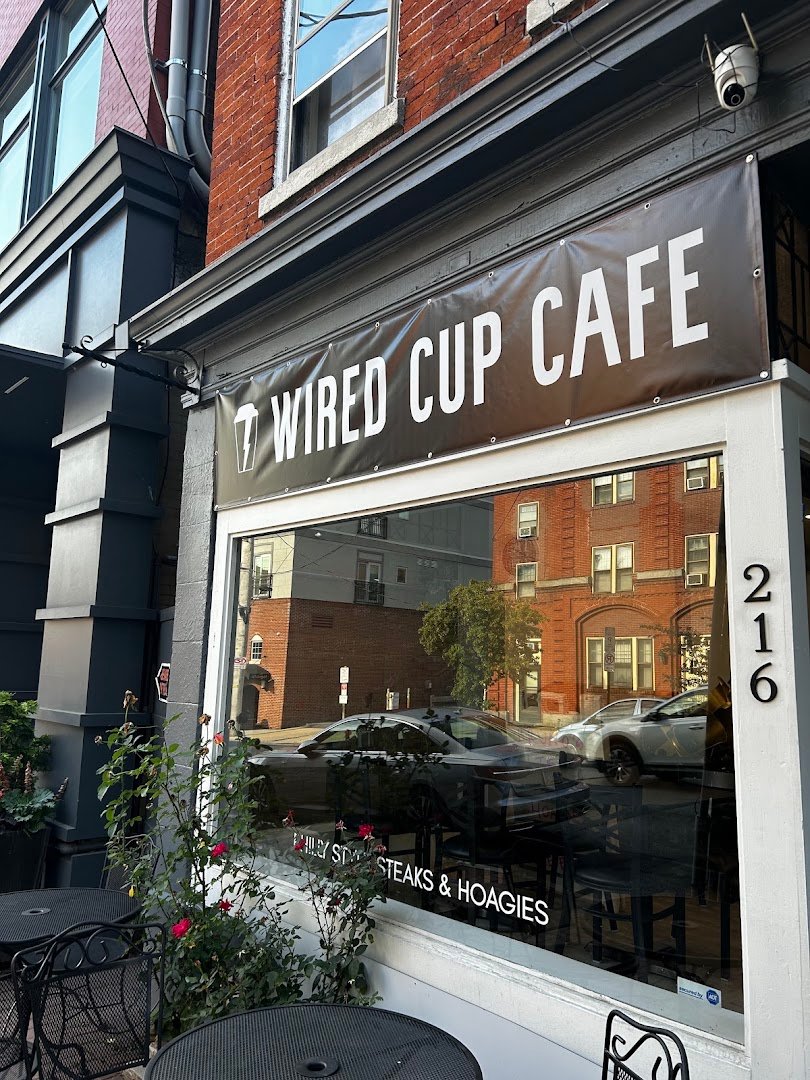 Storefront of Wired Cup Cafe, specialty coffee shop in Lancaster