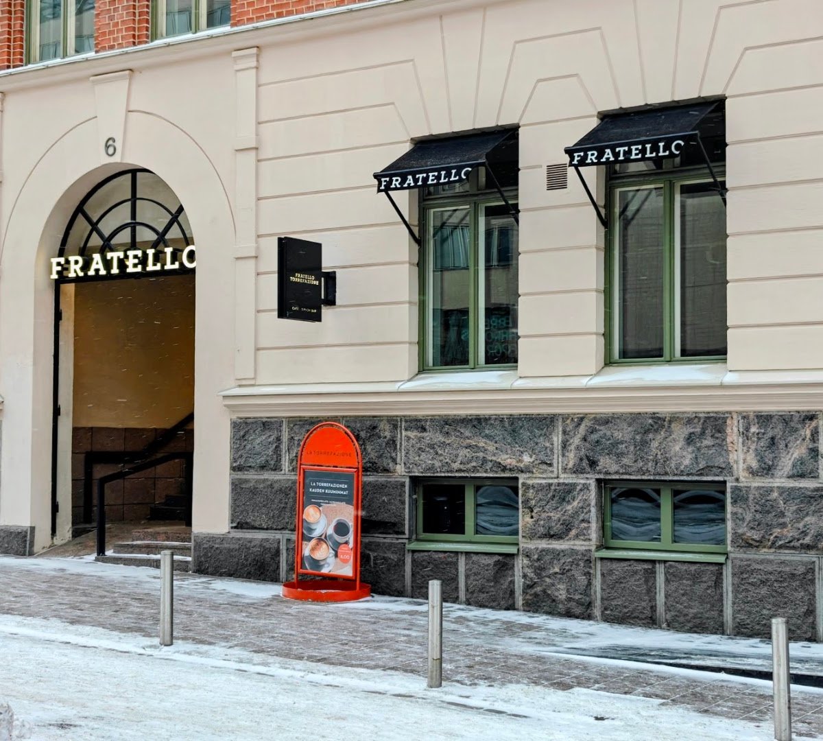 Storefront of Fratello Torrefazione, specialty coffee shop in Helsinki