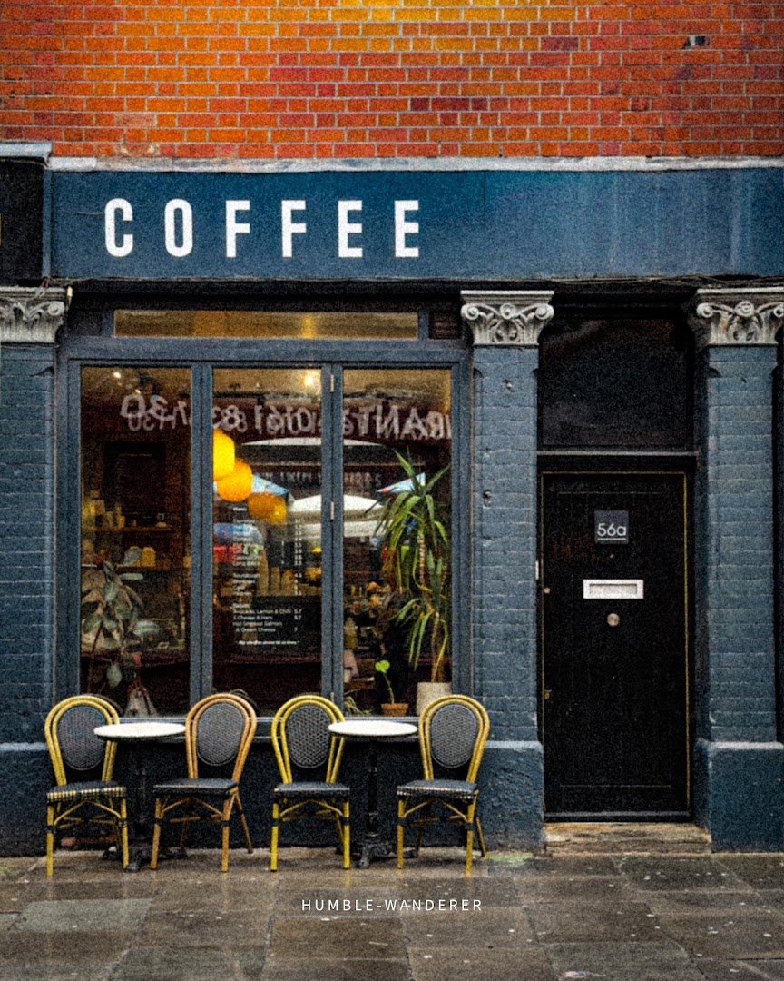 Storefront of Just Between Friends Coffee, specialty coffee shop in Manchester
