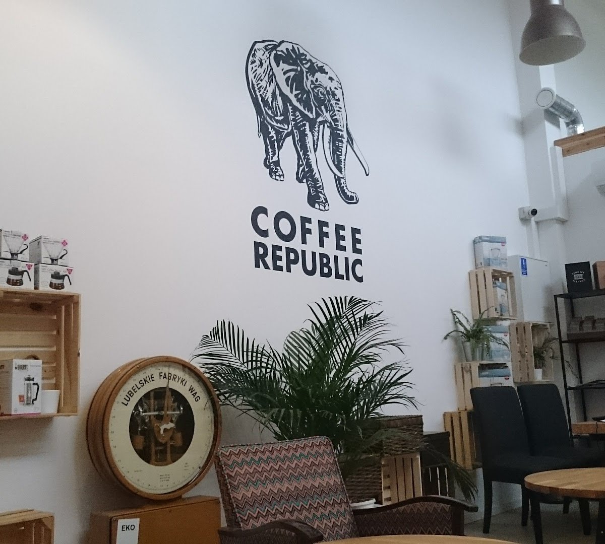 Interior of HAYB Speciality Coffee, specialty coffee shop in Warsaw
