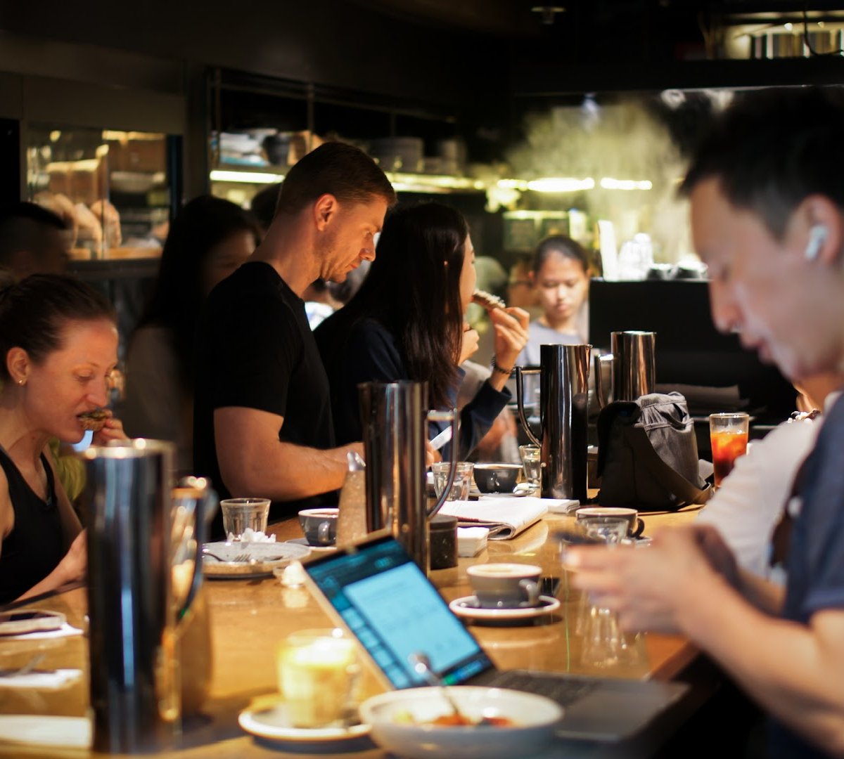 Interior of FINEPRINT, specialty coffee shop in Hong Kong