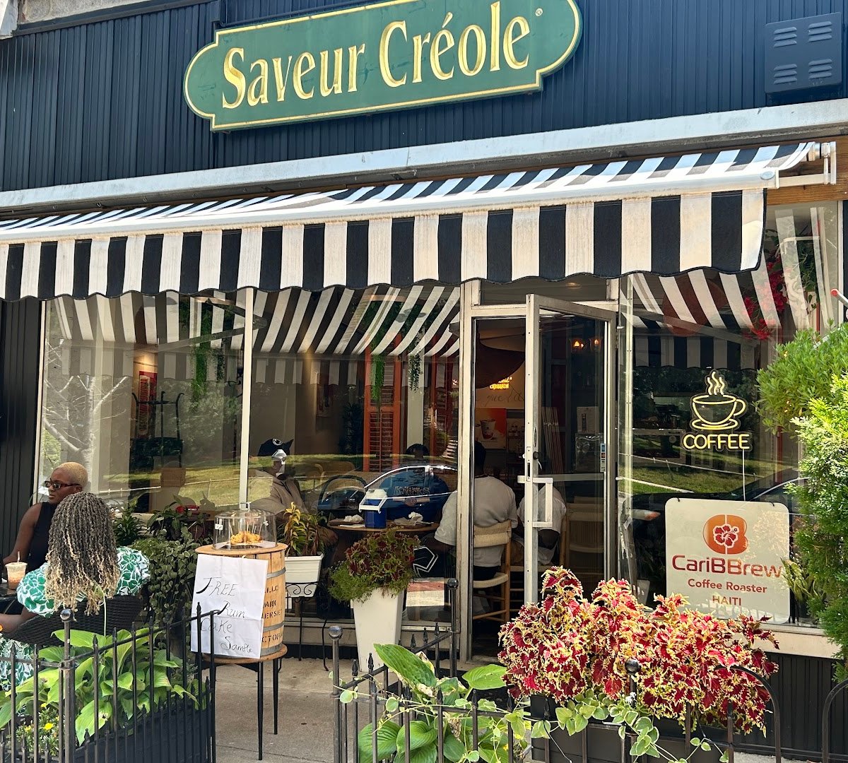 Storefront of Caribbrew Café, specialty coffee shop in Newark