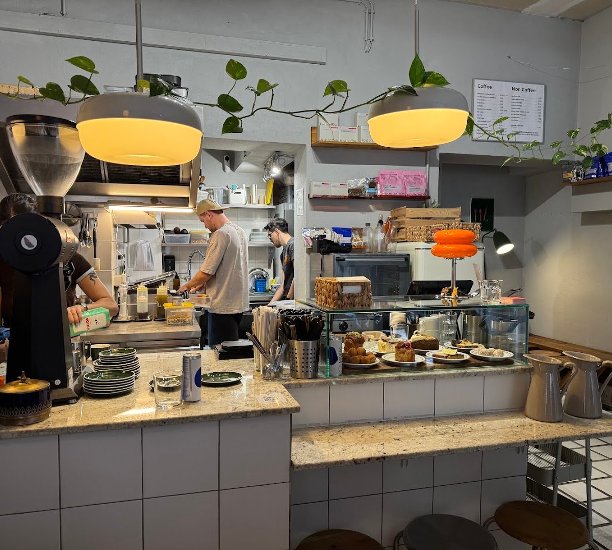 Interior of The Layers, specialty coffee shop in Lisbon