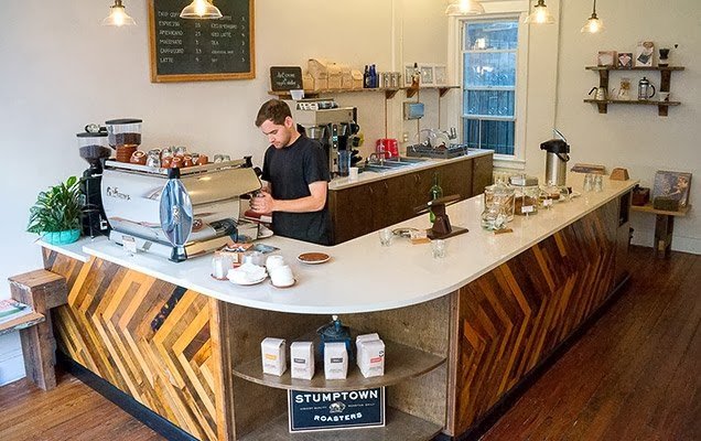 Interior of Ox Coffee, specialty coffee shop in Philadelphia