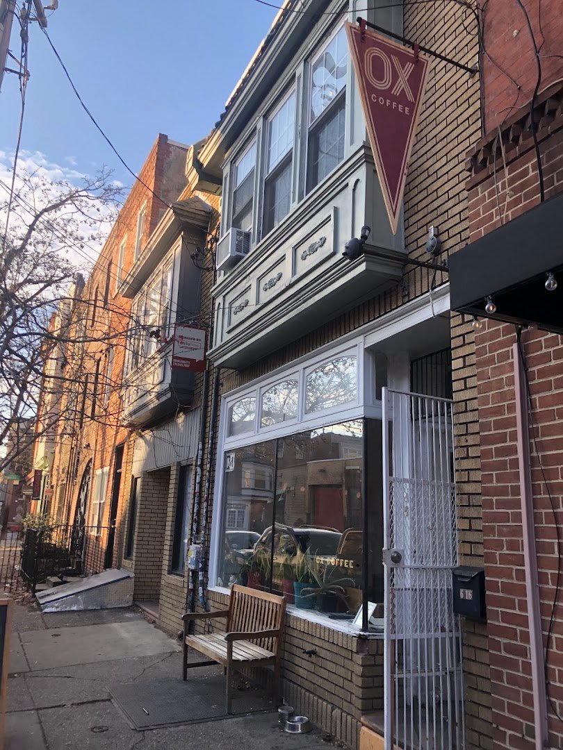 Storefront of Ox Coffee, specialty coffee shop in Philadelphia