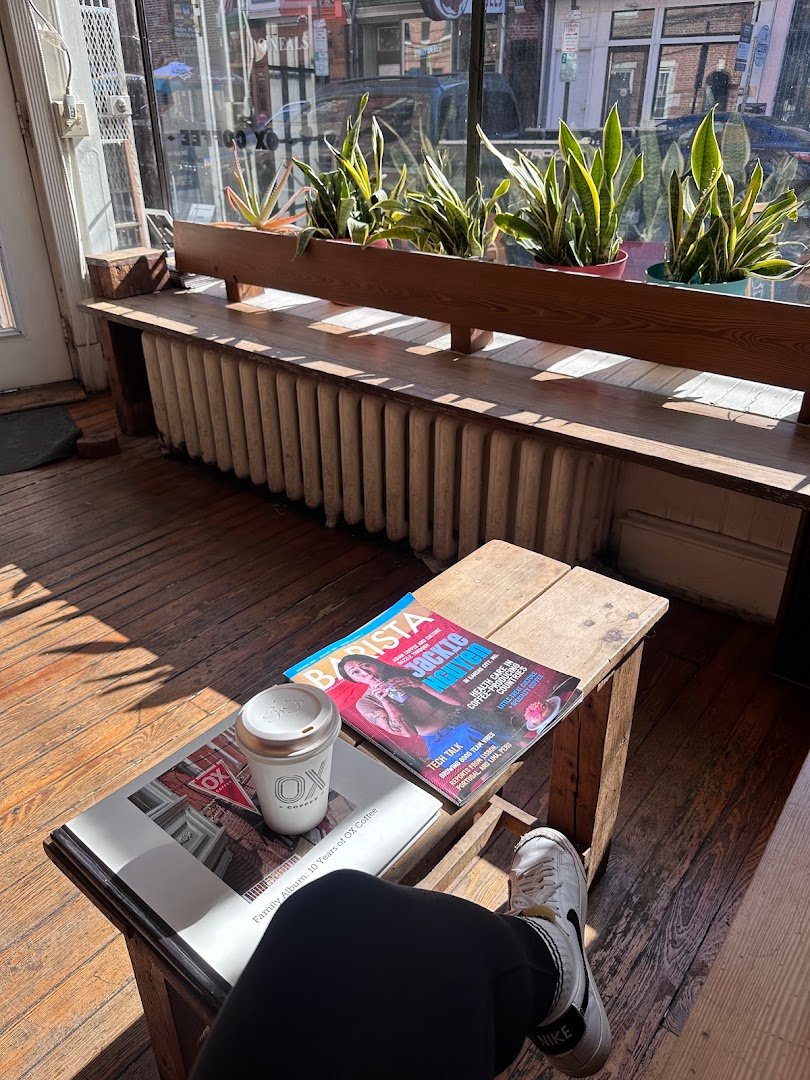 Interior of Ox Coffee, specialty coffee shop in Philadelphia