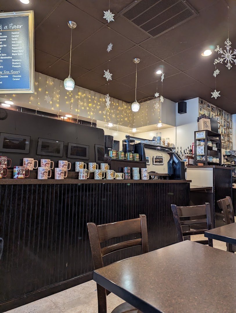 Interior of Sips Coffee & Cafe, specialty coffee shop in Rochester