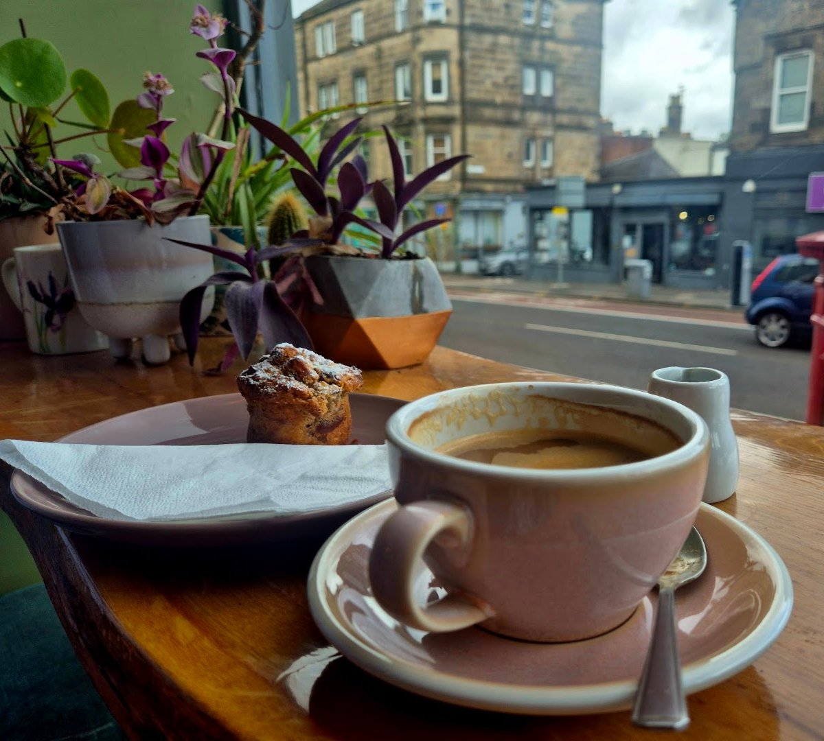 Coffee at The Tailor Cafe + Wine Bar, specialty coffee shop in Edinburgh