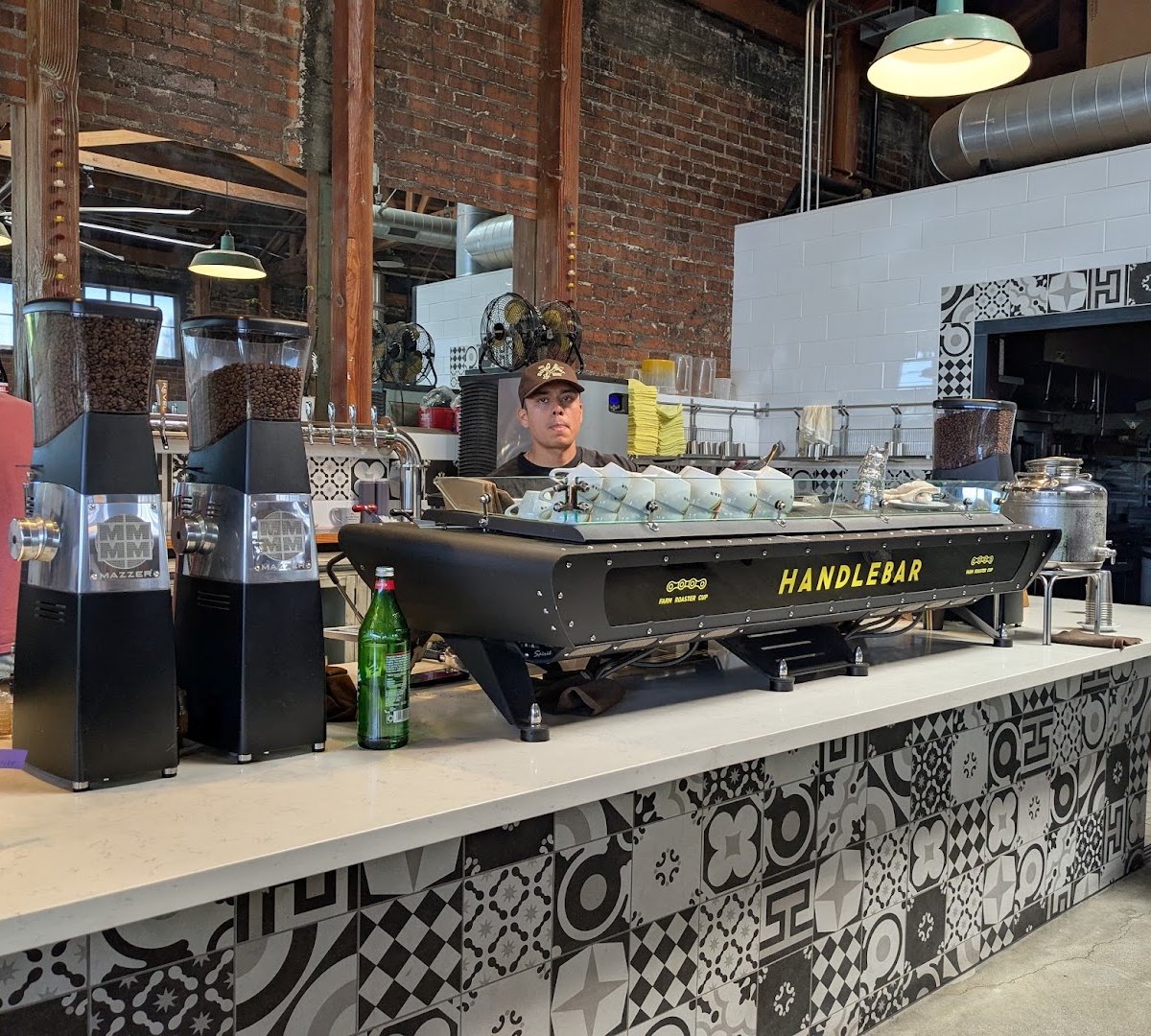 Interior of Handlebar Coffee Roasters, specialty coffee shop in Santa Barbara