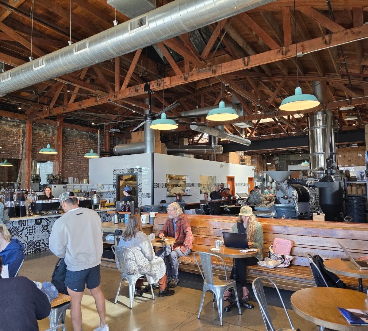Interior of Handlebar Coffee Roasters, specialty coffee shop in Santa Barbara