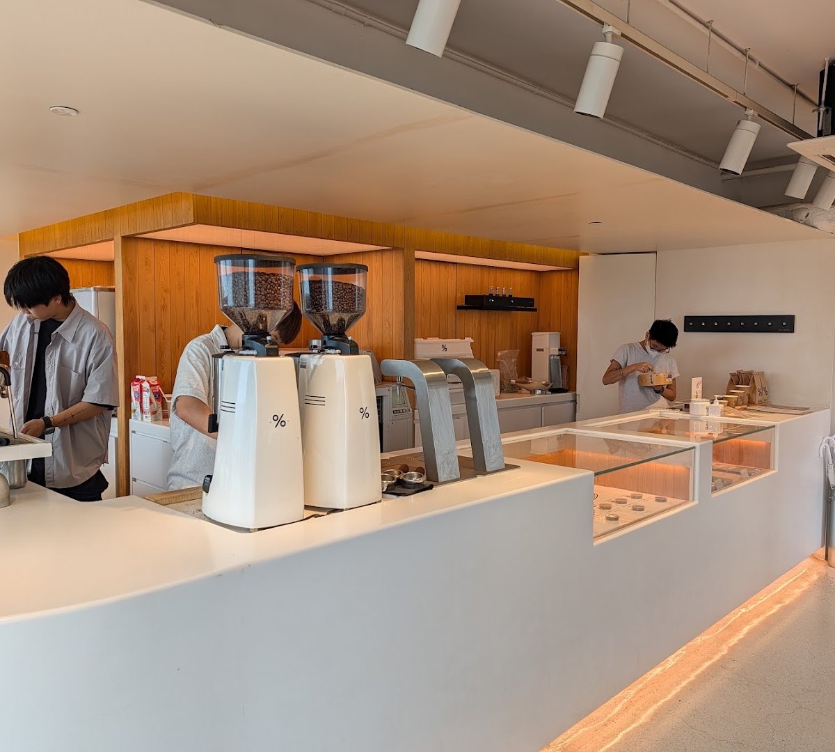 Interior of % Arabica, specialty coffee shop in Hong Kong
