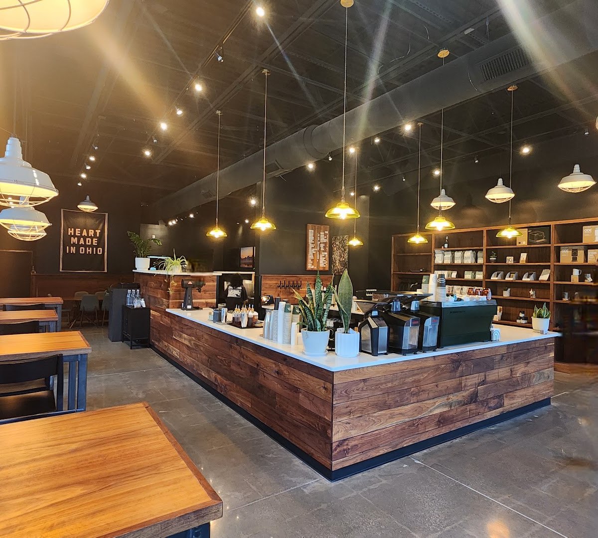 Interior of Heartwood Coffee, specialty coffee shop in Cleveland
