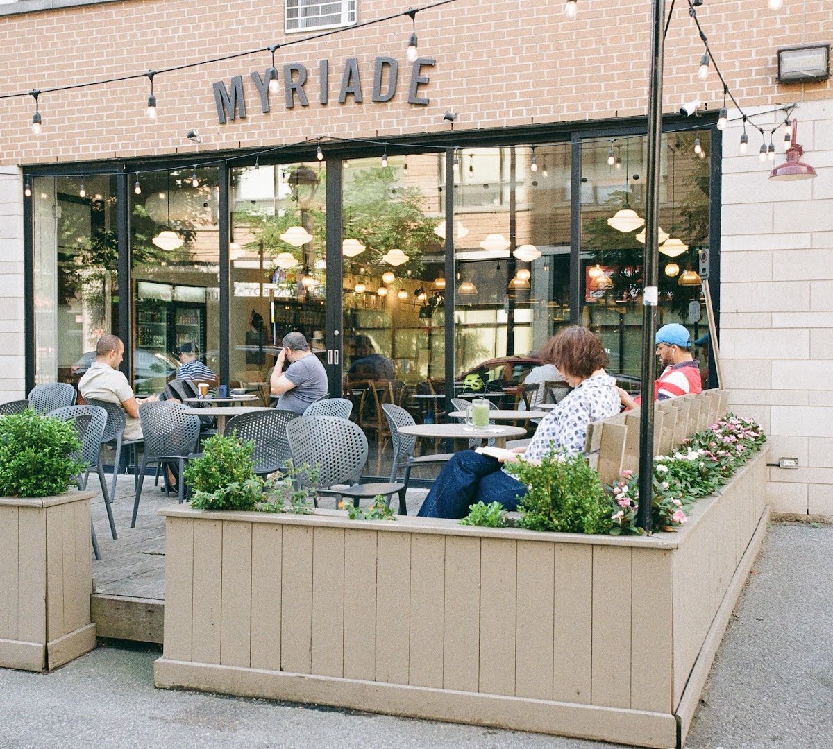 Storefront of Café Myriade - Mont-Royal, specialty coffee shop in Montreal
