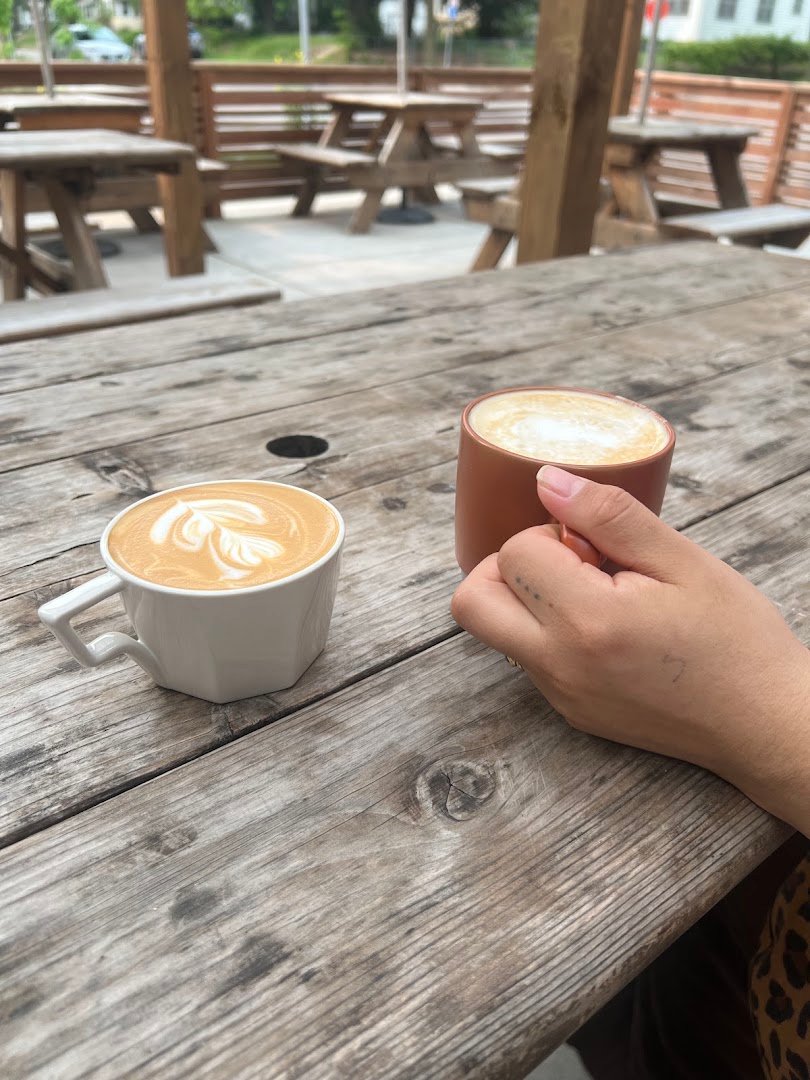 Coffee at Red Coral Coffee, specialty coffee shop in Minneapolis