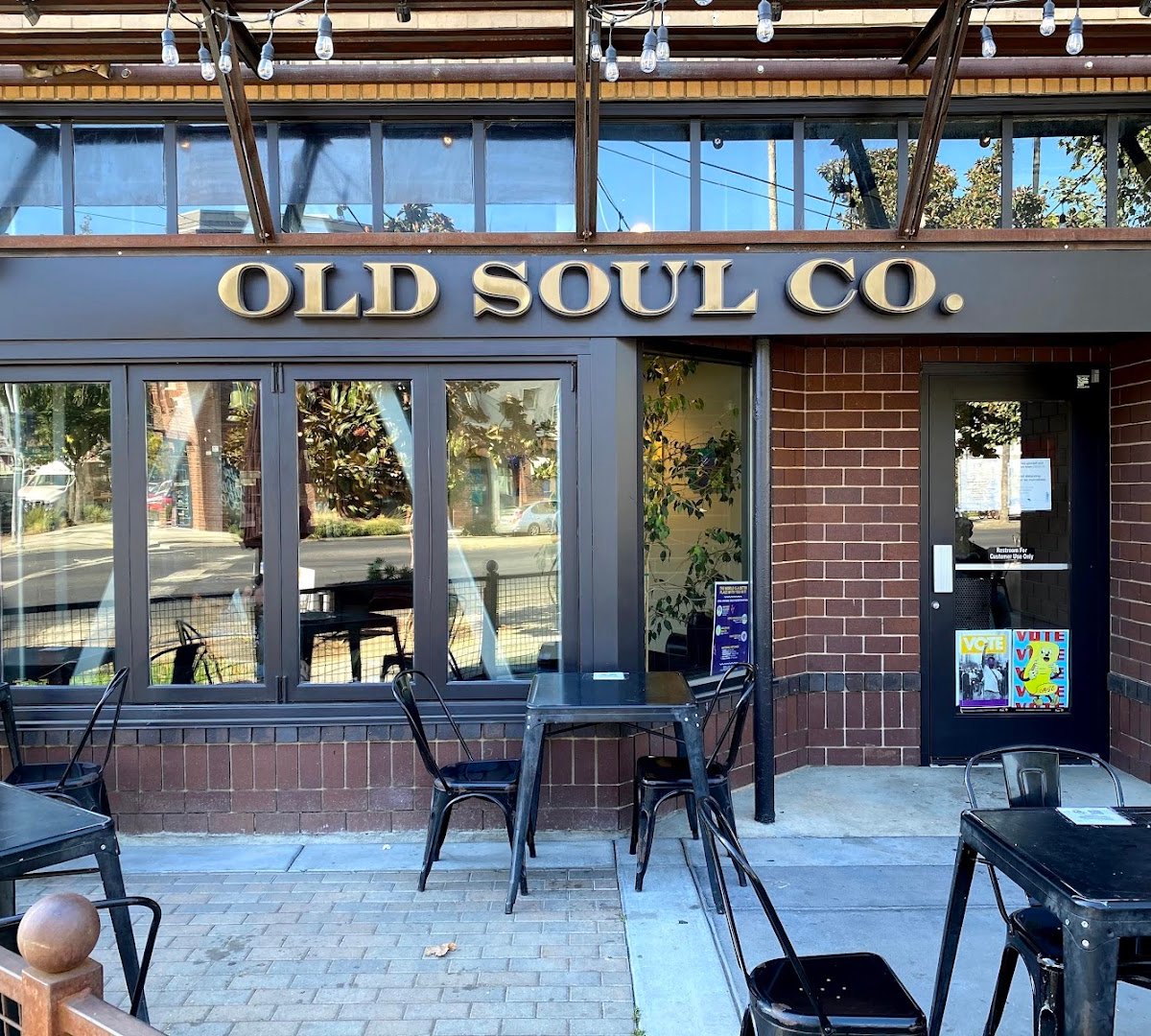 Storefront of Old Soul @ 40 Acres, specialty coffee shop in Sacramento