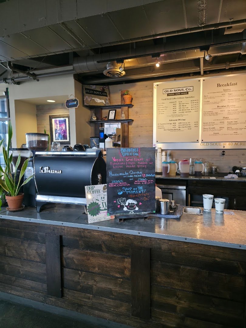 Interior of Old Soul @ 40 Acres, specialty coffee shop in Sacramento
