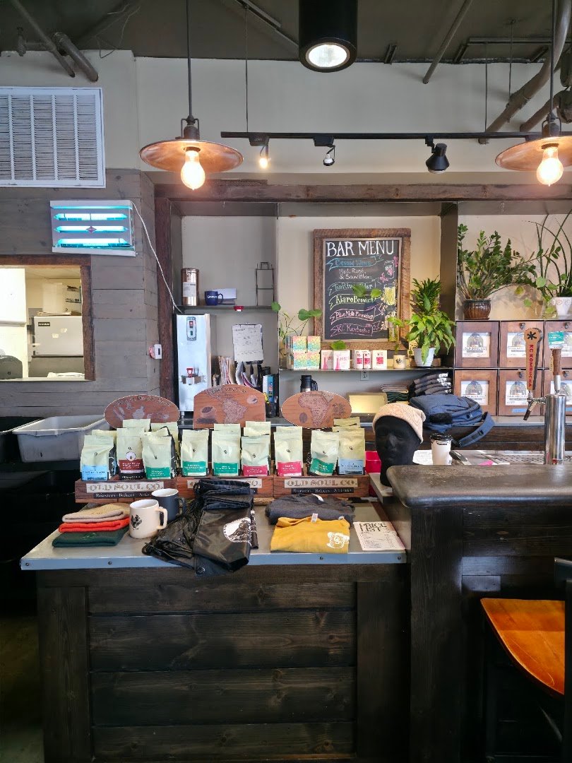 Interior of Old Soul @ 40 Acres, specialty coffee shop in Sacramento