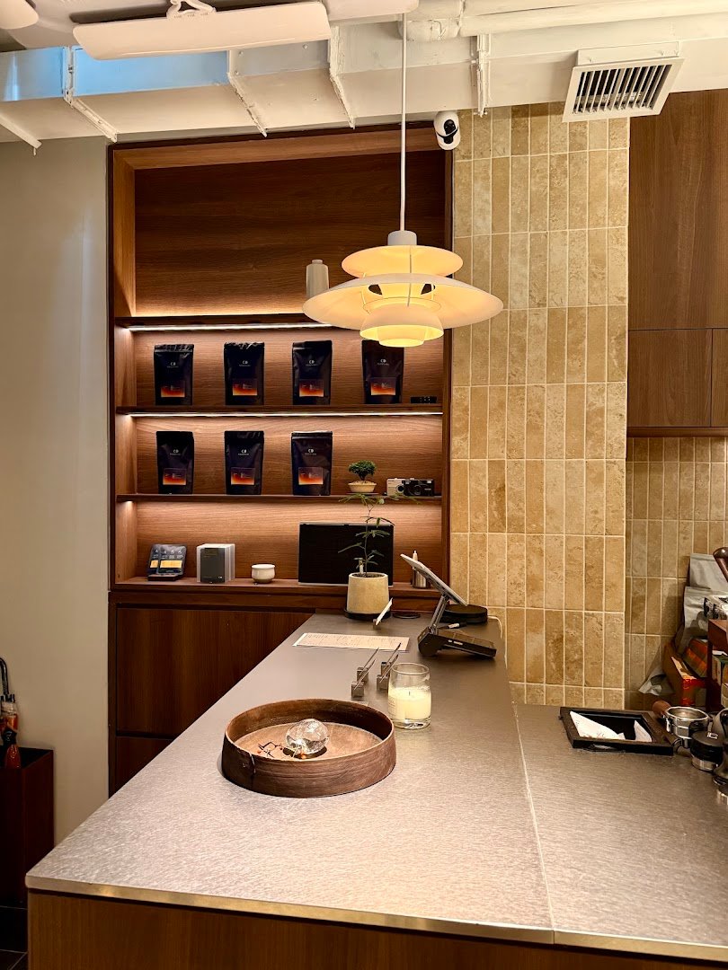 Interior of Moonary Coffee, specialty coffee shop in Hong Kong