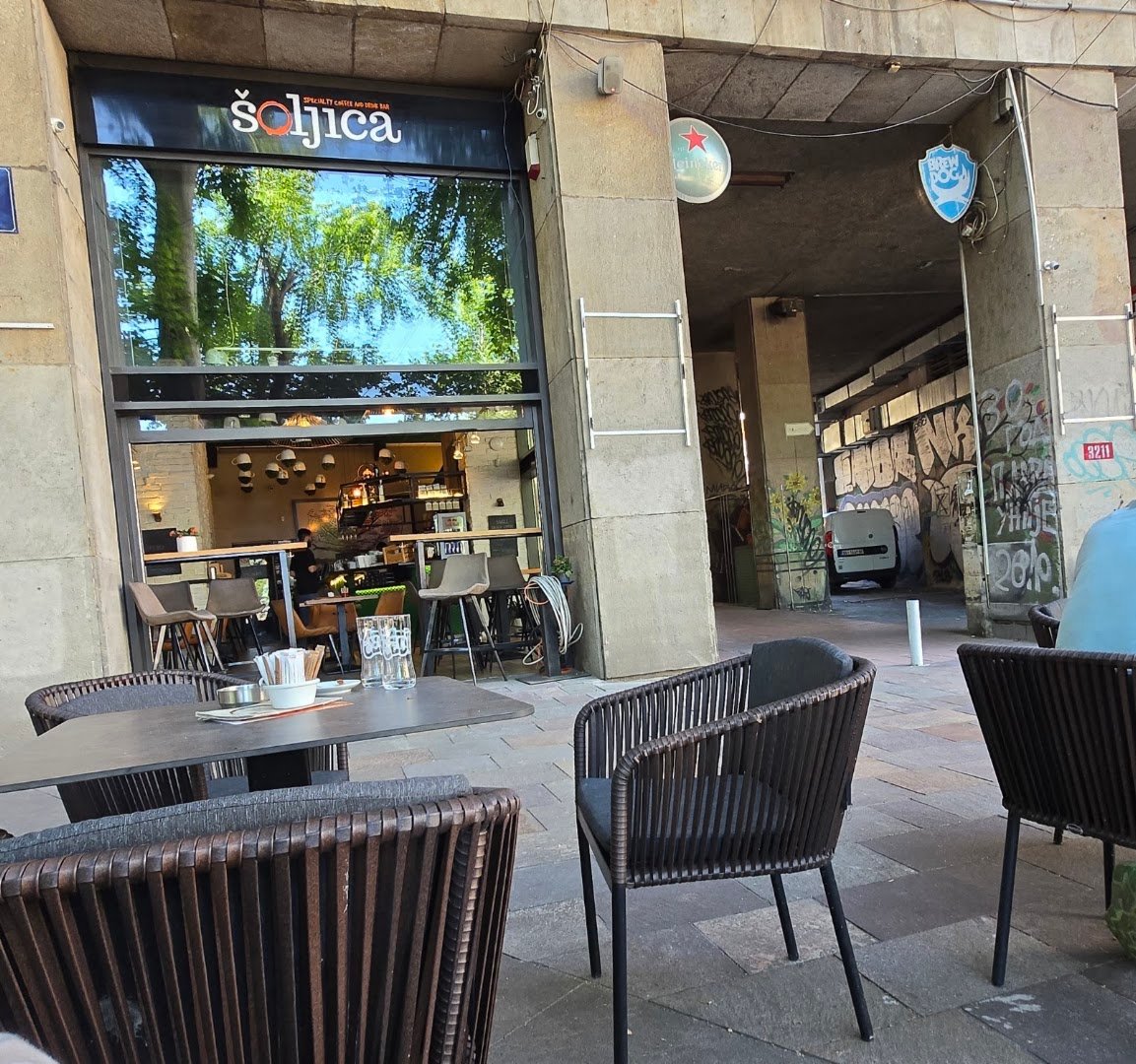 Storefront of Šoljica, specialty coffee shop in Belgrade