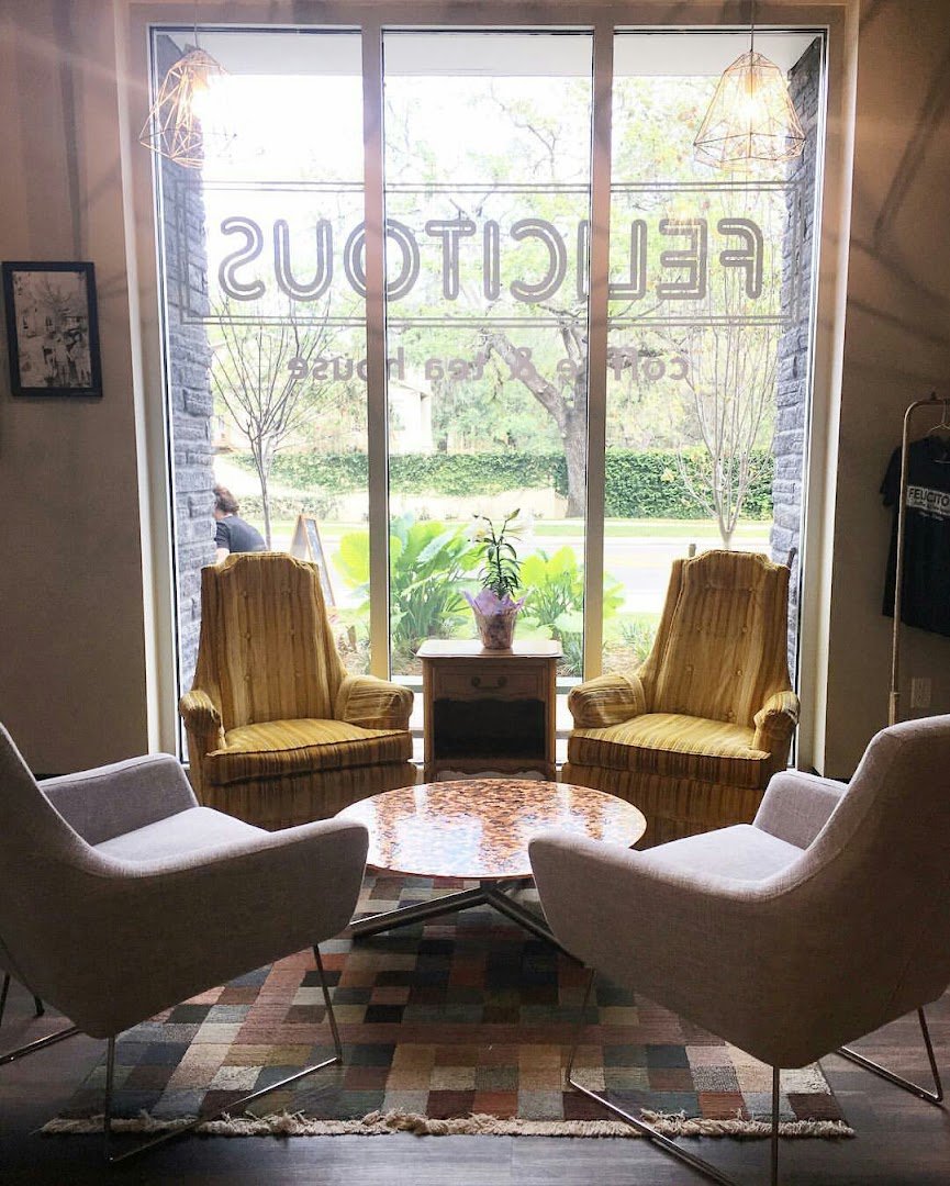 Interior of Felicitous (on 42nd), specialty coffee shop in Tampa-St. Petersburg