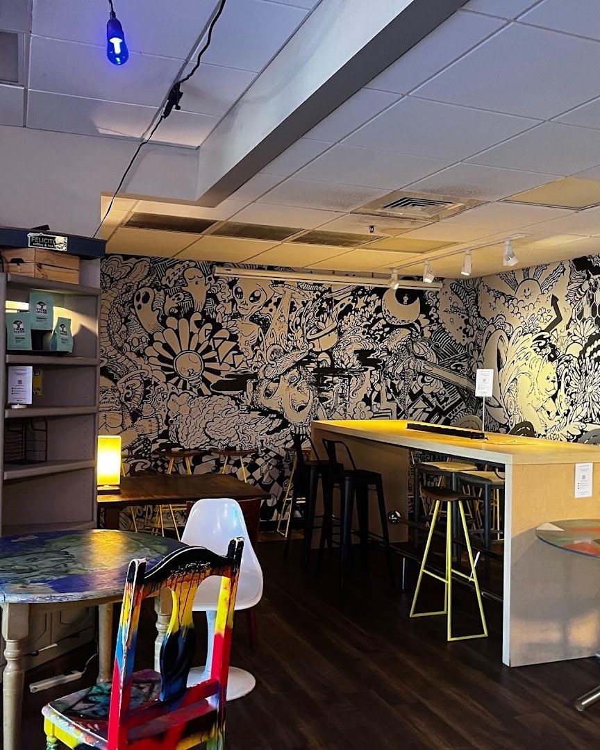 Interior of Felicitous (on 42nd), specialty coffee shop in Tampa-St. Petersburg