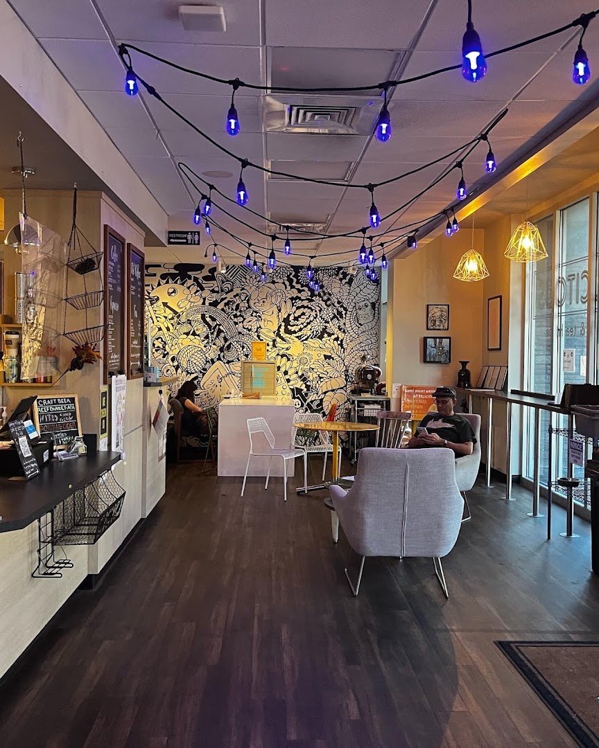 Interior of Felicitous (on 42nd), specialty coffee shop in Tampa-St. Petersburg