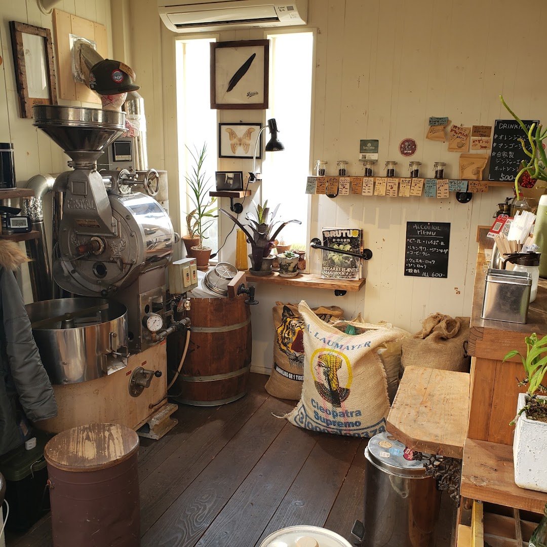 Interior of Roasteria, specialty coffee shop in Osaka