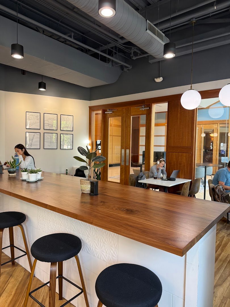 Interior of Quarter Note Coffee, specialty coffee shop in Raleigh-Durham