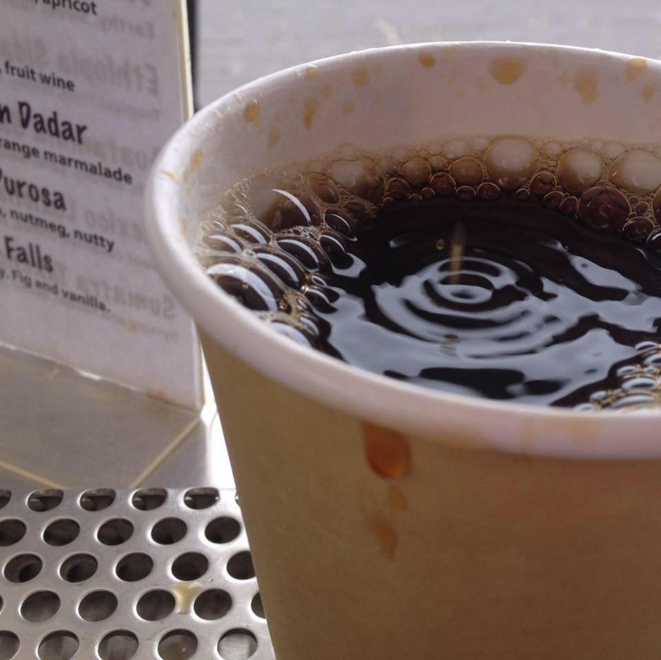 Coffee at Hidden Fortress Coffee @ Cruzio, specialty coffee shop in Santa Cruz