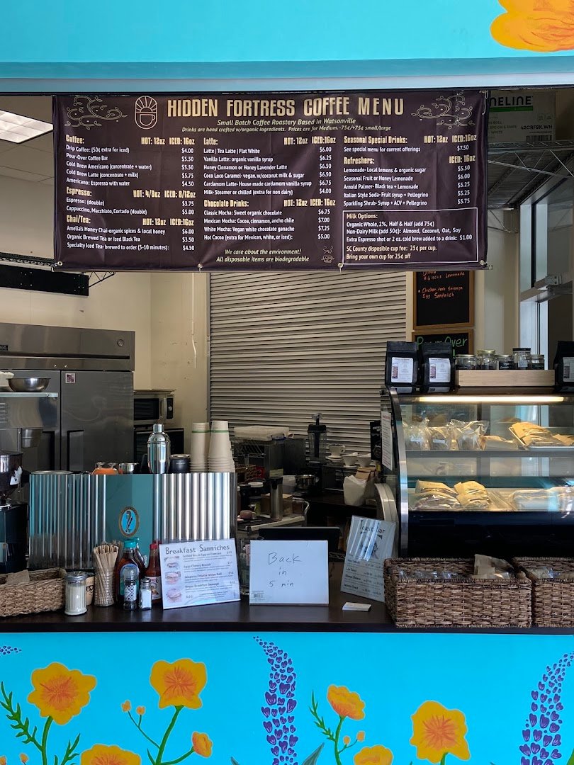 Interior of Hidden Fortress Coffee @ Cruzio, specialty coffee shop in Santa Cruz