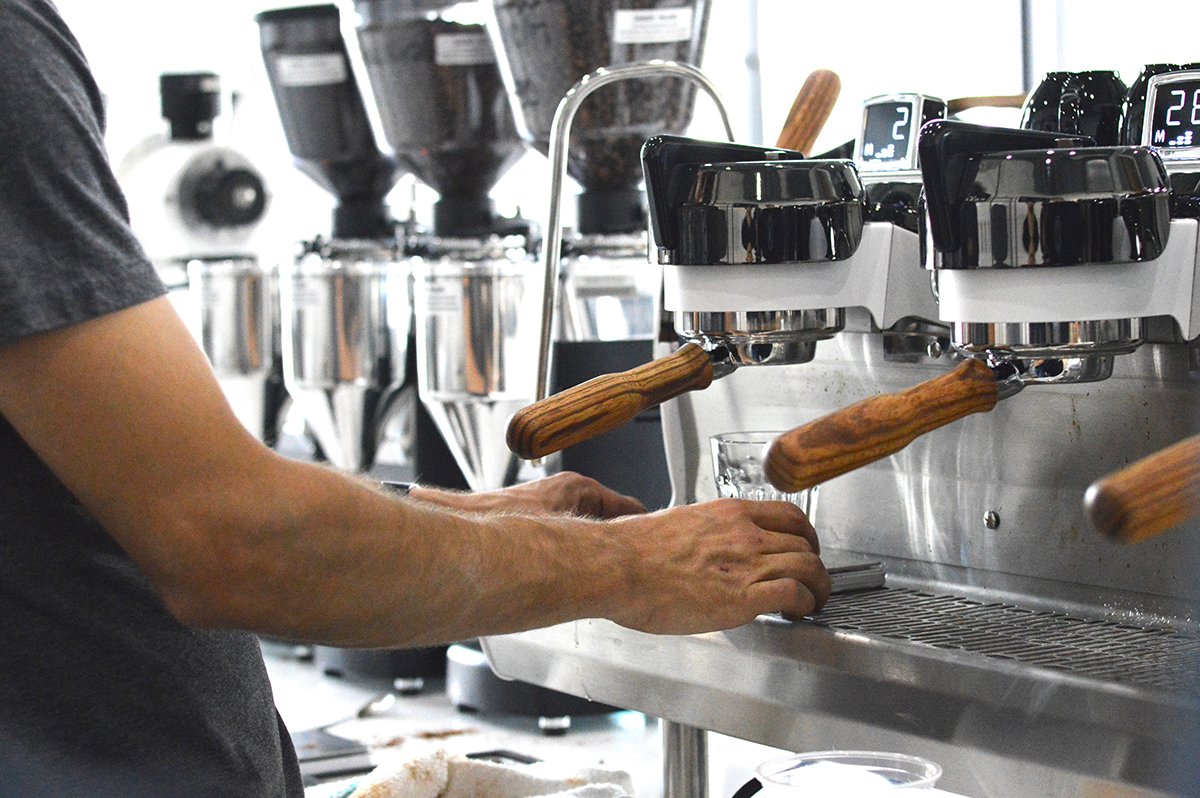 Interior of Press Coffee - Raintree, specialty coffee shop in Scottsdale