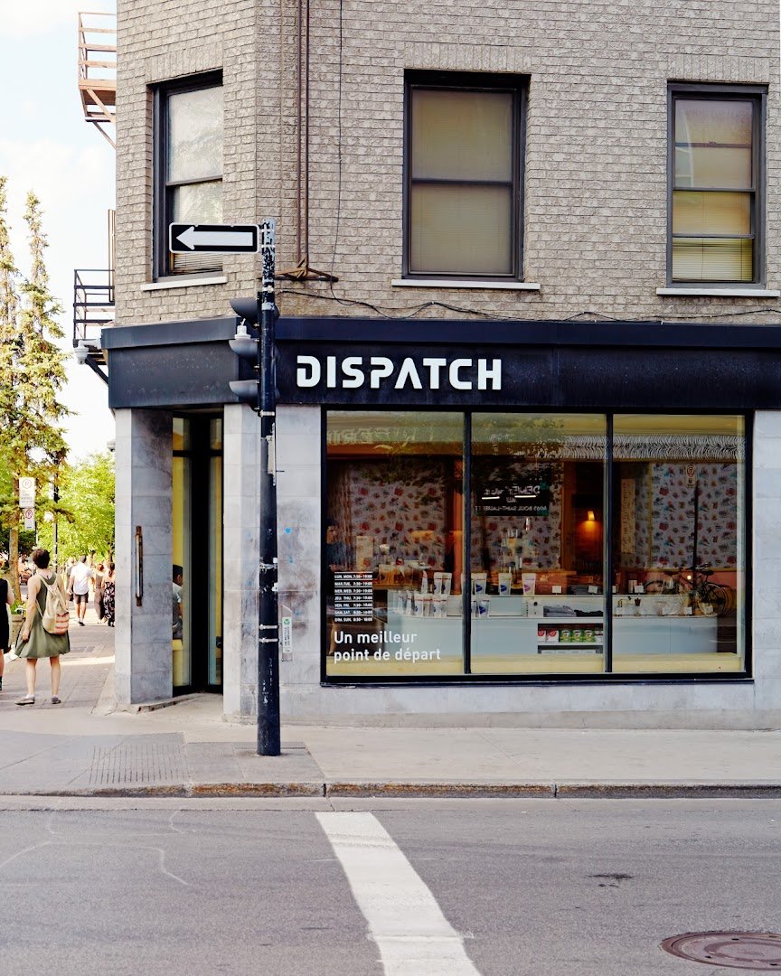 Storefront of Dispatch Coffee, specialty coffee shop in Montreal