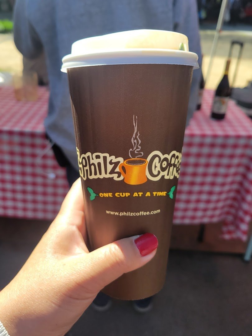 Coffee at Philz Coffee, specialty coffee shop in Oakland