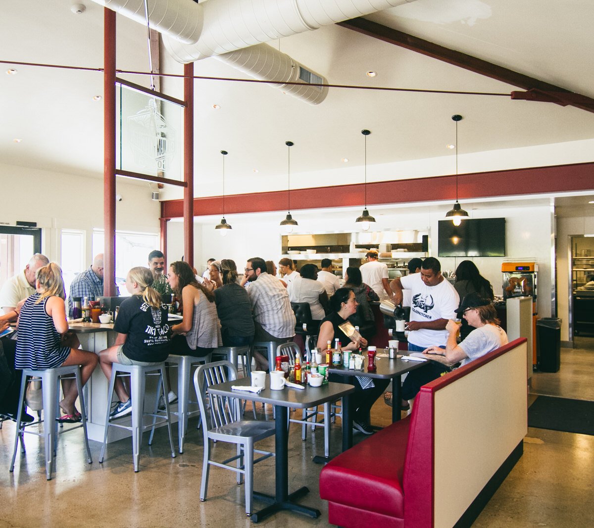 Interior of Cajun Kitchen Cafe, specialty coffee shop in Santa Barbara