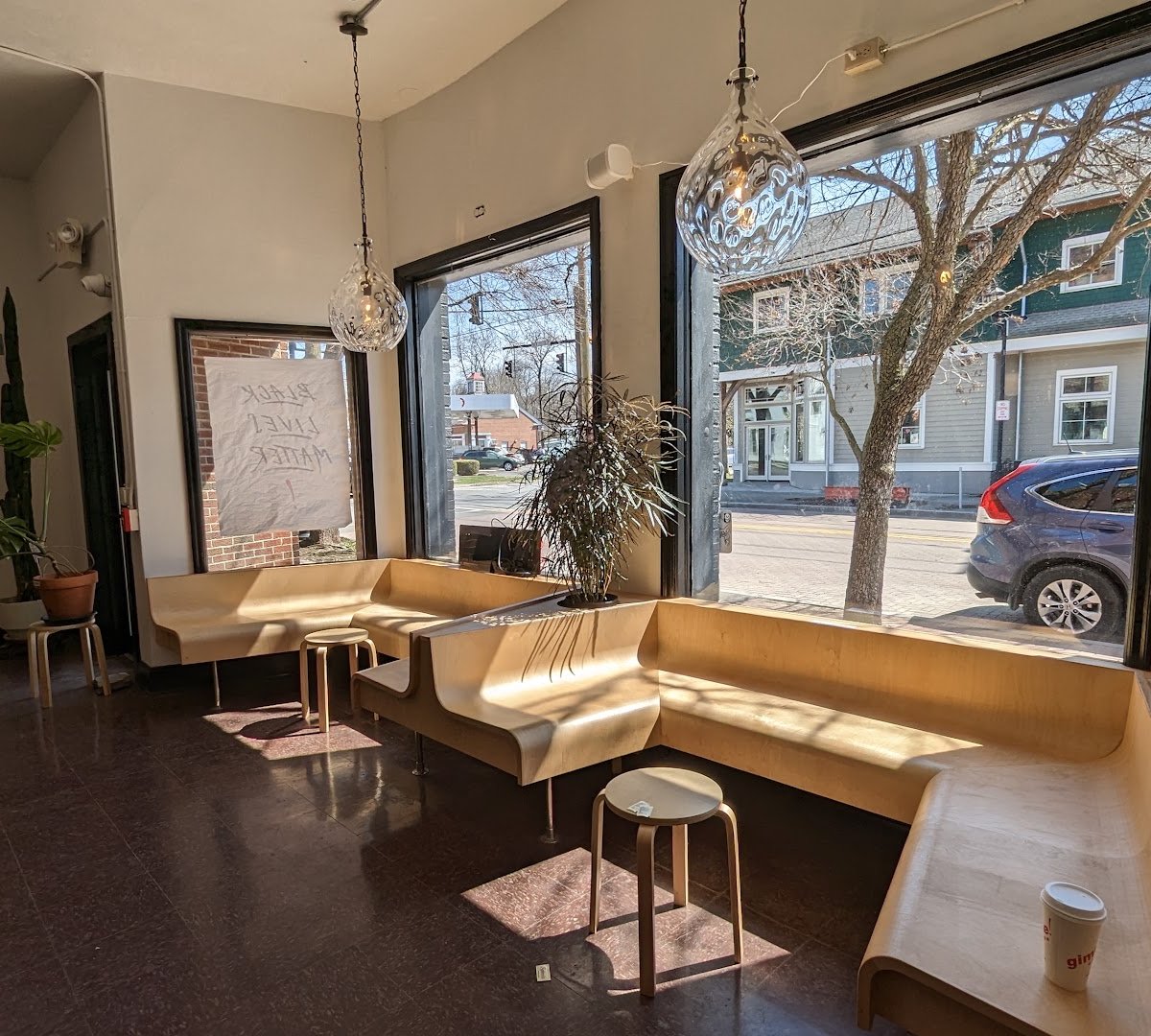 Interior of Gimme! Coffee - MLK St., specialty coffee shop in Ithaca