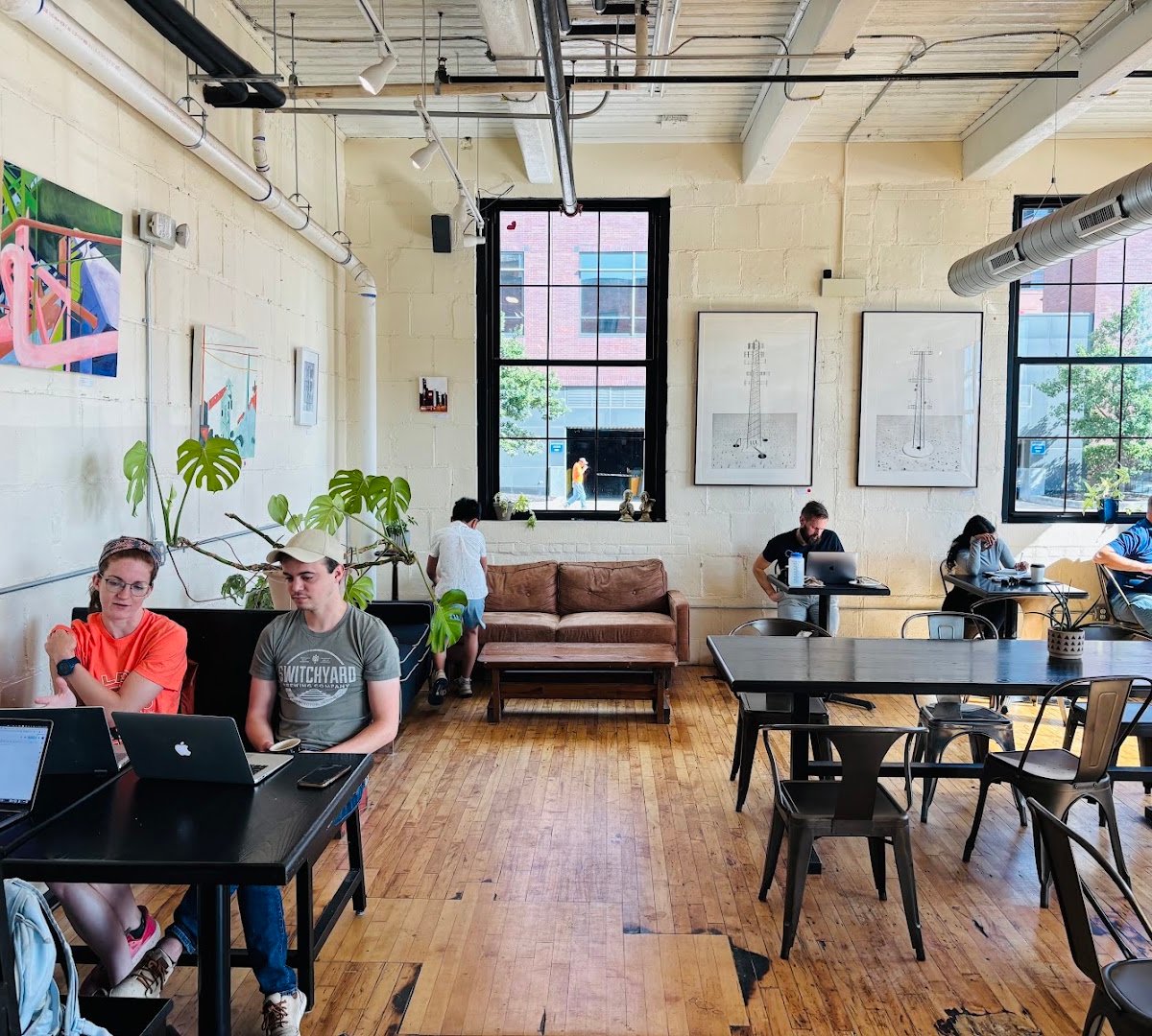 Interior of Fuego Coffee Roasters, specialty coffee shop in Rochester