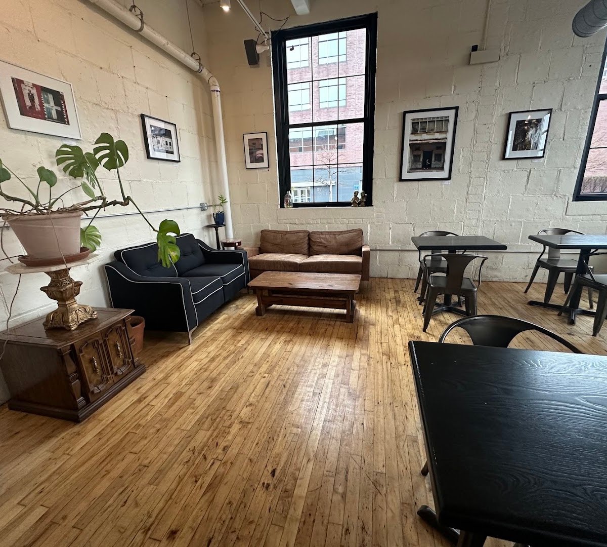 Interior of Fuego Coffee Roasters, specialty coffee shop in Rochester