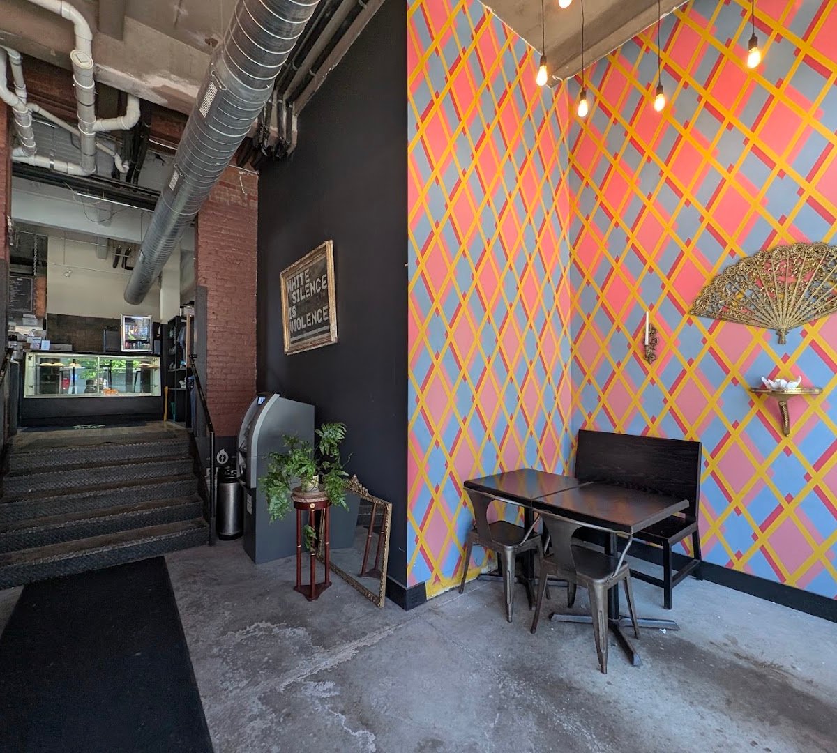 Interior of Fuego Coffee Roasters, specialty coffee shop in Rochester
