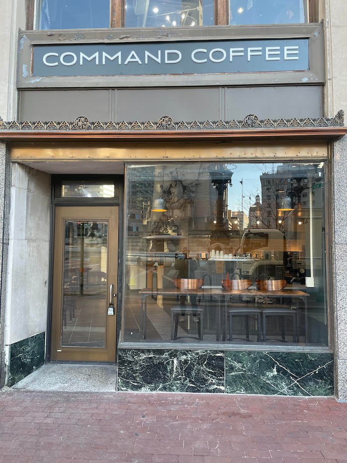 Storefront of Command Coffee, specialty coffee shop in Indianapolis