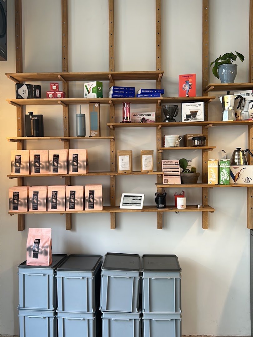 Interior of ROST microroastery & café, specialty coffee shop in Warsaw