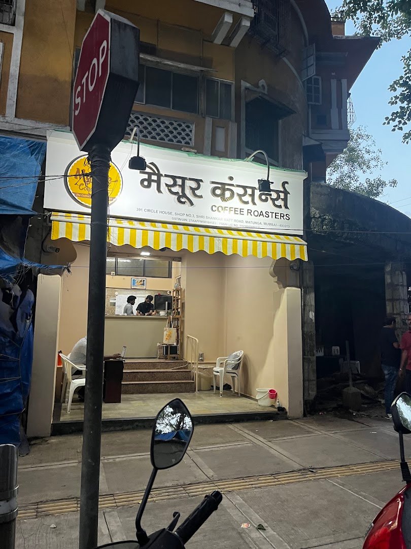 Storefront of Mysore Concerns, specialty coffee shop in Mumbai