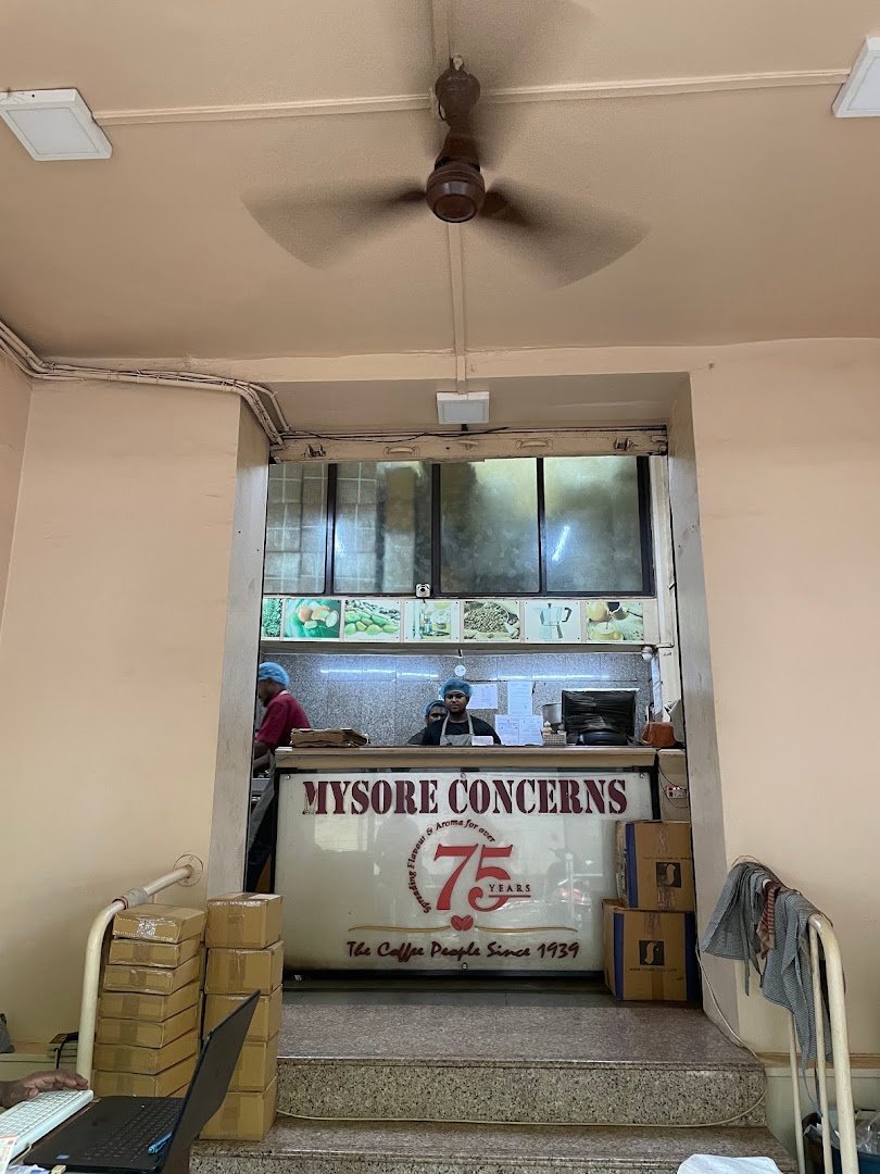 Interior of Mysore Concerns, specialty coffee shop in Mumbai