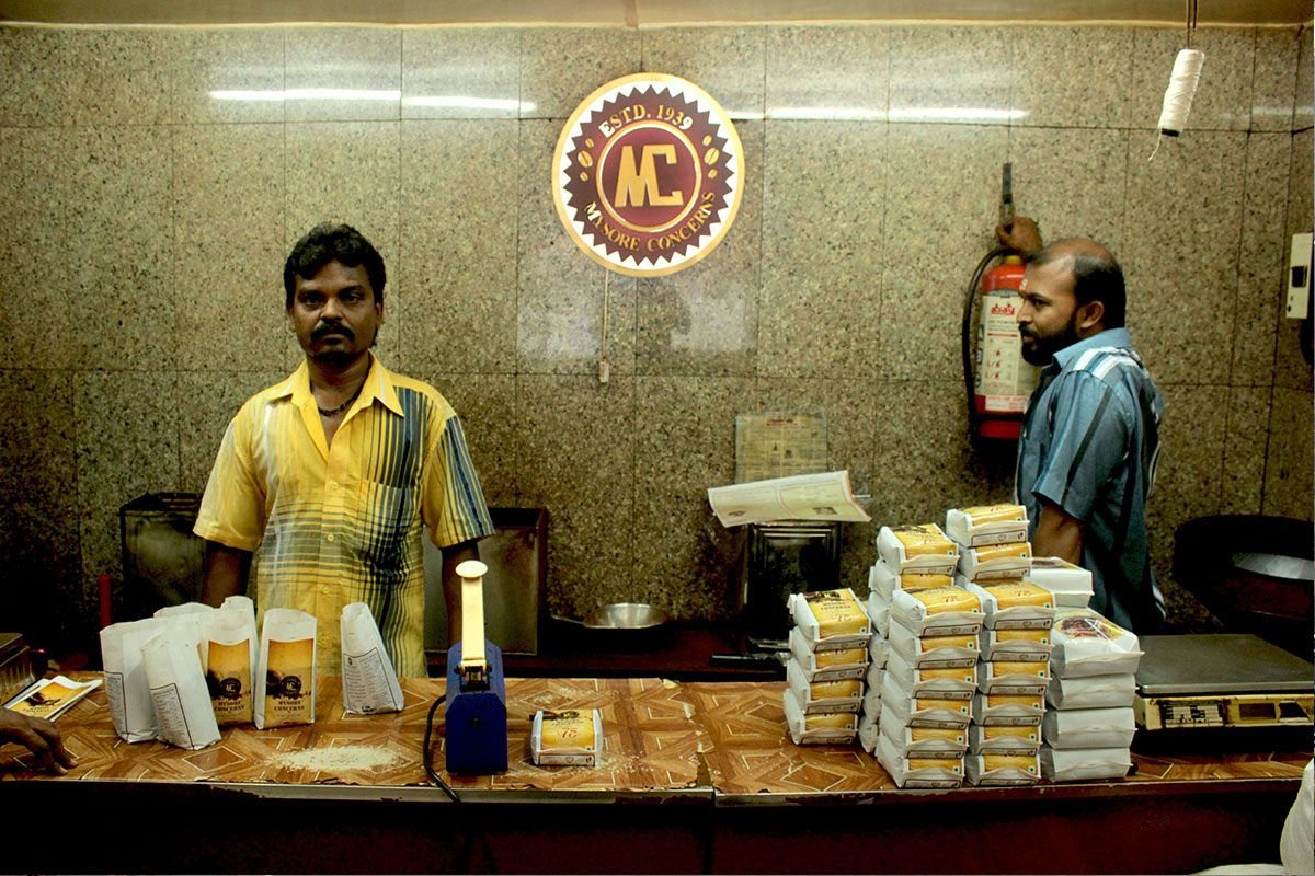 Interior of Mysore Concerns, specialty coffee shop in Mumbai