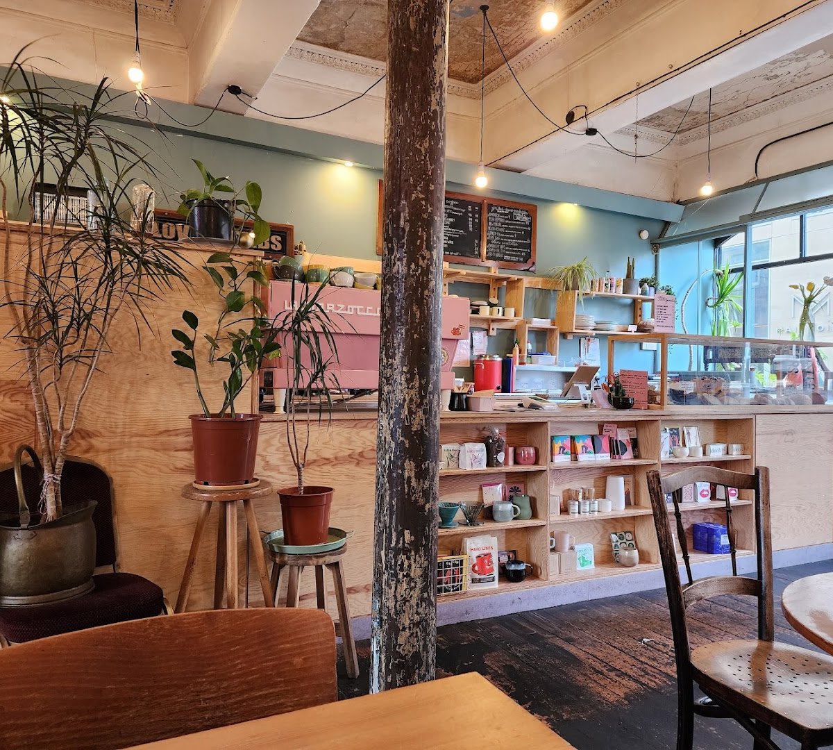Interior of Lovecrumbs West Port, specialty coffee shop in Edinburgh