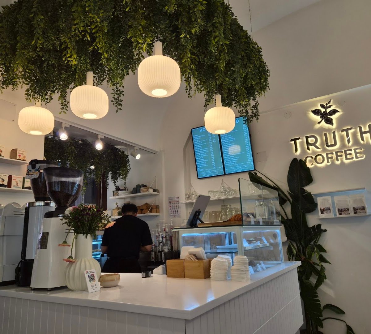 Interior of The Truth Wollzeile, specialty coffee shop in Vienna