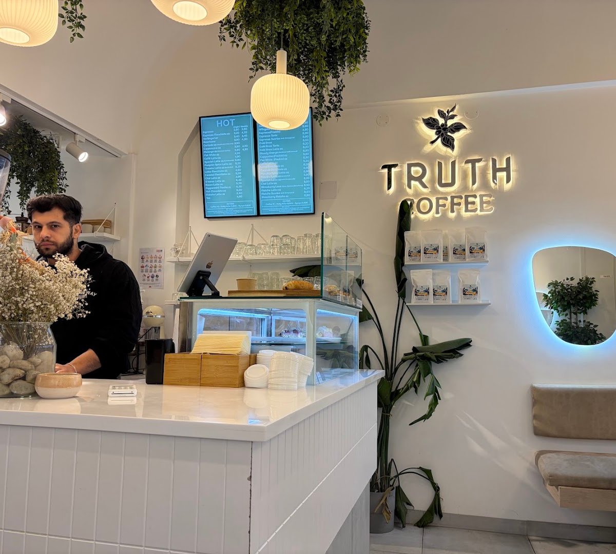 Interior of The Truth Wollzeile, specialty coffee shop in Vienna